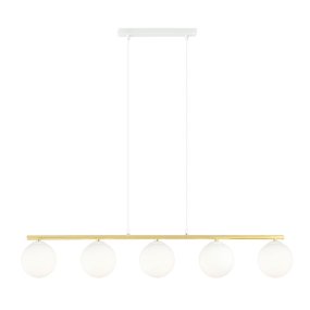 Allora 105cm Blanco De Emibig Lighting - La forma sutil y suave junto con los elegantes detalles dorados le dan a la l&aacute;mpara un aspecto &uacute;nico y caracter&iacute;stico.