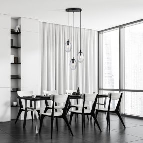 Astral Ø40 Transparente De Emibig Lighting - La suspensión negra aporta un bonito contraste y realza su diseño moderno.