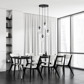 Astral Ø40 Transparente Lámpas de techo De Emibig Lighting - La suspensión negra aporta un bonito contraste y realza su diseño moderno.