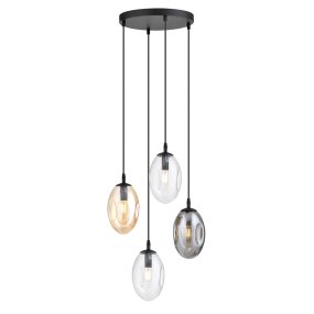 Astral Ø40 Multicolor Lámpas de techo De Emibig Lighting - La suspensión negra aporta un contraste elegante y realza el diseño moderno de la lámpara.
