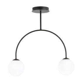Archi 50cm Negro De Emibig Lighting - Descubra el mundo del minimalismo y el dise&ntilde;o moderno con la l&aacute;mpara de techo Archi.