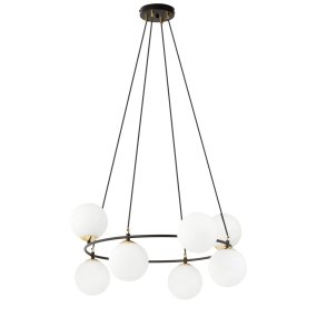 Azura Ø75 Blanco De Emibig Lighting - La forma redonda de la l&aacute;mpara con pantallas dispuestas asim&eacute;tricamente confiere a la estancia una atm&oacute;sfera &uacute;nica y subraya su car&aacute;cter moderno y elegante.