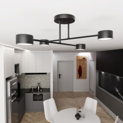 Halo Ø60 Negro plafón De Emibig Lighting - Su forma esbelta y su metal con recubrimiento en polvo le dan a la lámpara un aspecto único que se adapta perfectamente a los hogares modernos.