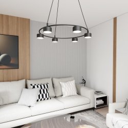Starlit Ø64 Negro Lámpas de techo De Emibig Lighting - Una lámpara colgante minimalista con un diseño moderno que impresiona por su elegante forma circular.