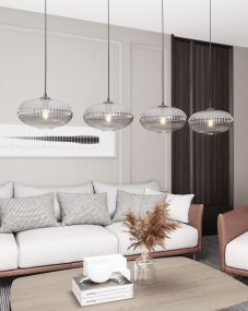 Coco 140cm Color humo De Emibig Lighting - Perfecto para salas de estar y comedores: Coco agrega un acento elegante a cualquier estilo de dise&ntilde;o de interiores.