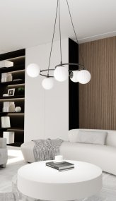 Libra 70cm Blanco Lámpas de techo De Emibig Lighting - Perfecto para salas de estar, comedores y espacios p&uacute;blicos, Libra se combina perfectamente con una variedad de estilos de interiores, agregando car&aacute;cter contempor&aacute;neo y elegancia.