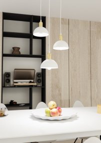 Moto Ø30 Blanco Lámpas de techo De Emibig Lighting - Las pantallas de metal crudo le dan a la l&aacute;mpara un car&aacute;cter distintivo, mientras que los detalles de color dorado a&ntilde;aden calidez y elegancia sutil.