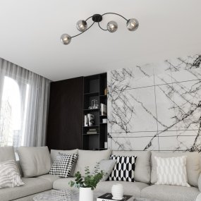 Vibra 110cm Color humo plafón De Emibig Lighting - La l&aacute;mpara de techo Vibra es una l&aacute;mpara de techo moderna con un dise&ntilde;o elegante y a la vez minimalista.