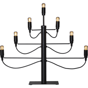 Milano Negro De Star Trading - Incluye un cable negro de 1,8 m, interruptor y enchufe.