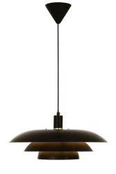 Epsilon Ø45 Negro Lámpas de techo De Aneta Lighting - Lámpara colgante clásica de cocina EPISLON de metal lacado en negro.