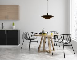 Epsilon Ø45 Negro Lámpas de techo De Aneta Lighting - Lámpara colgante clásica de cocina EPISLON de metal lacado en negro.