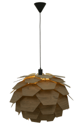 Carpatica Ø60 Mancha marrón Lámpas de techo De Aneta Lighting - La hermosa lámpara de techo Carpatica con múltiples capas de listones de madera con chapa teñida en marrón tiene un diseño que recuerda a un cono redondo.