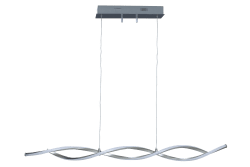 Swirl 110cm Acero Lámpas de techo De Aneta Lighting - La copa del techo de la lámpara está hecha de metal con suspensión de gancho y terminal de conexión, se puede montar el enchufe de la lámpara.