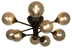 Cosmos 52cm Negro plafón De Aneta Lighting - Dosel de techo de metal negro para suspensión con gancho y bloque de terminales, el enchufe de la lámpara es fácil de instalar.