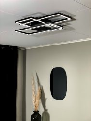 New York 65cm Negro plafón De Aneta Lighting - Suspensi&oacute;n de gancho con bloque de terminales, enchufe de l&aacute;mpara montable.