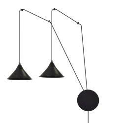 Abramo 40cm Negro De Emibig Lighting - Con la opción de montaje en pared y un cable largo, Abramo ofrece muchas posibilidades para diferentes disposiciones.