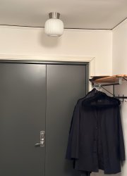 Vanja Ø20 Acero/Blanco De Aneta Lighting - Suspensión de gancho con copa de techo de acero.