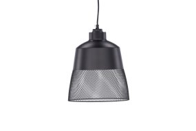 Toulon Ø24 Negro Lámpas de techo De Venture Design - Su base de hierro negro mate le da un toque elegante, y la parte inferior de la pantalla presenta un fino patr&oacute;n de malla que la hace &uacute;nica y difunde una luz agradable por toda la habitaci&oacute;n.