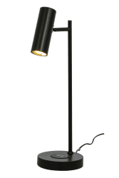 Tabela 52cm Negro lámpara de escritorio De Aneta Lighting - Con una plataforma de carga inalámbrica en la base de la lámpara y un puerto USB, puedes cargar fácilmente tus dispositivos.