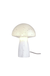 Mushi 20cm Blanco lámpara de mesa De Aneta Lighting - Mushi es una moderna l&aacute;mpara de cristal en forma de hongo con un patr&oacute;n &uacute;nico de puntos blancos que le da a cada l&aacute;mpara un dise&ntilde;o &uacute;nico.