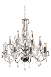 Chateau Ø82 Cromo Lámpas de techo De Aneta Lighting - El dosel de techo está hecho de metal cromado con suspensión de gancho y abrazadera de conexión.