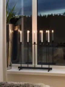 Candelabra 5 Lights Negro De Konstsmide - Dale a tu hogar un ambiente navide&ntilde;o moderno y con estilo con este exclusivo candelabro de Adviento fabricado en acero lacado en negro.