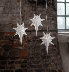 Betlehem 35cm Blanco De Star Trading - Hermosa estrella de metal blanco para uso interior.
