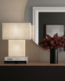 iSquare 50cm Blanco lámpara de mesa De By Rydéns - Descubre iSquare, una l&aacute;mpara de mesa inspirada en el dise&ntilde;o japon&eacute;s y fabricada con papel de nube de drag&oacute;n.