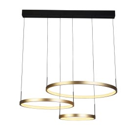 Grace 112cm Oro Lámpas de techo De Searchlight - Con una altura total de 137 cm y suspensión ajustable, encaja a la perfección sobre una mesa de comedor, así como en un pasillo o salón con techos altos.