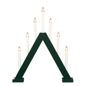 Nova 7 verde oscuro De Pixie Design - Nova es un cl&aacute;sico portavelas de madera con siete velas en un precioso verde oscuro.