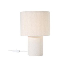Leah 28cm Blanquecino lámpara de mesa De PR Home - Tanto la pantalla como la base est&aacute;n realizadas en tejido con aspecto de lino, lo que crea una bonita distribuci&oacute;n de la luz en la estancia.