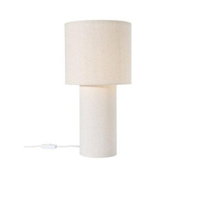 Leah 46cm Blanquecino lámpara de mesa De PR Home - Tanto la pantalla como la base est&aacute;n realizadas en tejido con aspecto de lino, lo que crea una bonita distribuci&oacute;n de la luz en la estancia.