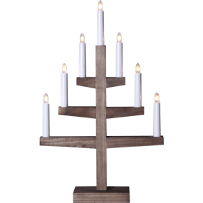 Trapp Marrón De Star Trading - Candelabro de madera te&ntilde;ida en marr&oacute;n con 7 fuentes de luz.