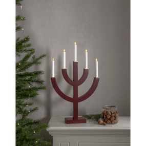 Anno ROJO De Star Trading - El candelabro es moderno y tradicional al mismo tiempo y encaja perfectamente en una ventana o en una mesa.