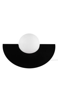Roccia 17cm Negro lámpara de mesa De Globen Lighting - La l&aacute;mpara tiene un cable textil blanco de 200 cm de longitud con interruptor y enchufe.