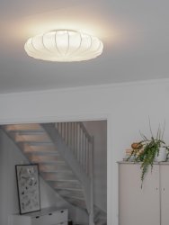 Franza Ø56 Blanco plafón De PR Home - L&aacute;mpara de techo elegante y con estilo en un maravilloso tejido de algod&oacute;n.