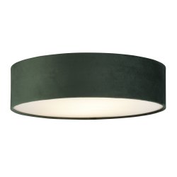 Drum Ø38 Verde plafón De Searchlight - Con dos fuentes de luz y un difusor de ópalo dentro de la lujosa pantalla de terciopelo, crea un brillo cálido en cualquier habitación.
