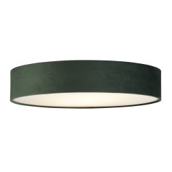 Drum Ø50 Verde plafón De Searchlight - Esta lámpara colgante de tambor de terciopelo verde es una manera sencilla de agregar color y textura a cualquier habitación.