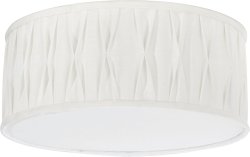 Plissé Ø45 Blanco plafón De PR Home - La luz se difunde agradablemente a través de la tela y se complementa con un parasol en la parte inferior para una iluminación uniforme y suave.