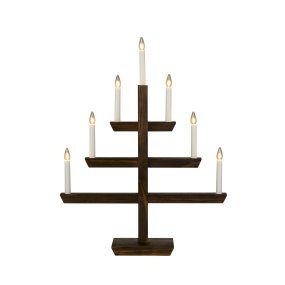 Wooden Candelabra 7 Lights Mancha marrón De Konstsmide - La combinaci&oacute;n del tacto cl&aacute;sico de la madera y su forma moderna lo convierten en un elegante complemento para cualquier hogar.