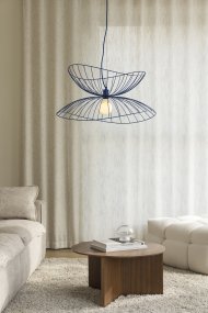 Ray Ø70 Azul Lámpas de techo De Globen Lighting - Las dos pantallas se pueden colocar de varias maneras: apiladas una sobre otra o montadas una dentro de la otra para crear una lámpara colgante más baja.