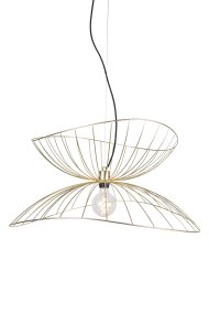 Ray Ø70 Latón cepillado Lámpas de techo De Globen Lighting - Las dos pantallas se pueden colocar de varias maneras: apiladas una sobre otra o montadas una dentro de la otra para crear una lámpara colgante más baja.