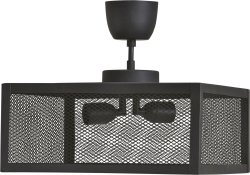 Grid 35cm Negro plafón De PR Home - La l&aacute;mpara de techo Grid de metal negro con suspensi&oacute;n de gancho es una l&aacute;mpara robusta que se adapta bien a muchos entornos.
