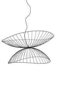 Ray Ø115 Negro Lámpas de techo De Globen Lighting - Las dos pantallas se pueden colocar de varias maneras: apiladas una sobre otra o montadas una dentro de la otra para crear una lámpara colgante más baja.