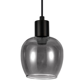 Conny Ø12 Color humo lámpara de ventana De Oriva - Viene con cable negro de 3,5 m e interruptor de encendido.
