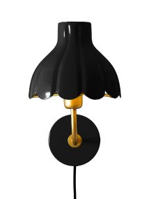 Wells 35cm Negro lámpara de lectura De PR Home - Inspirada en los p&eacute;talos de las flores en plena floraci&oacute;n, esta serie le confiere a la l&aacute;mpara un dise&ntilde;o elegante y a la vez l&uacute;dico.