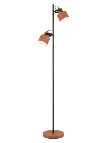 City 2 Terracota/negro lámpara de pie De Aneta Lighting - La l&aacute;mpara de pie City impresiona por su dise&ntilde;o moderno y elegante, con una sofisticada combinaci&oacute;n de metal negro y terracota.