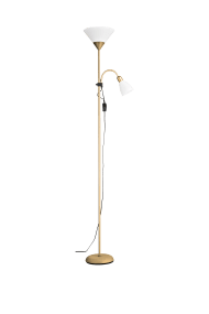 Vigo Latón lámpara de pie De Aneta Lighting - La l&aacute;mpara de pie Vigo combina iluminaci&oacute;n indirecta y luz de lectura de forma pr&aacute;ctica y elegante.