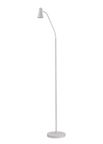 Boden Blanco lámpara de pie De Aneta Lighting - La l&aacute;mpara de pie Boden destaca por su dise&ntilde;o elegante y funcional, ideal como l&aacute;mpara de lectura junto al sof&aacute; o tu reposapi&eacute;s favorito.