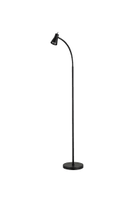 Boden Negro lámpara de pie De Aneta Lighting - La l&aacute;mpara de pie Boden destaca por su dise&ntilde;o elegante y funcional, y es perfecta como l&aacute;mpara de lectura junto al sof&aacute; o tu reposapi&eacute;s favorito.